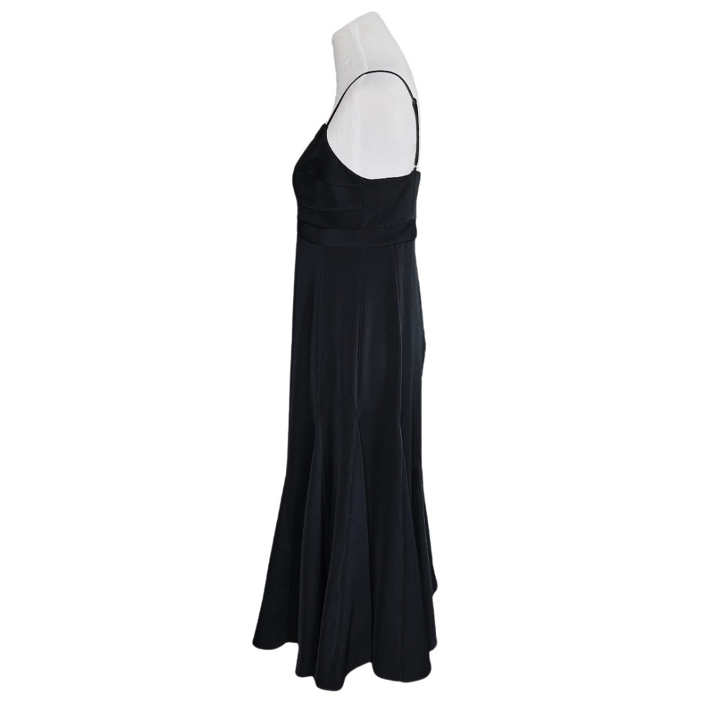 BCBGMaxAzria Women’s Strappy Satin Flared Midi Dress Black 8 - Picture 6 of 9